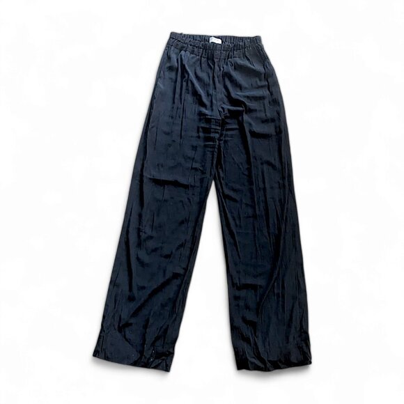 XXS Babaton Ankle Pants Wide Leg Pull On Flat Front Casual Black - Picture 1 of 3